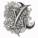 t k letters tattoo design idea