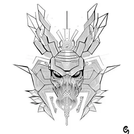 cyber sigilism back tattoo tattoo design idea