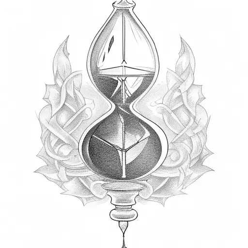 gothic hourglass  tattoo design idea