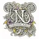 just letters, ¨the chosen one¨ and ¨444¨ tattoo design idea