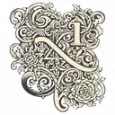 just letters, ¨the chosen one¨ and ¨444¨ tattoo design idea