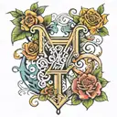 just letters, ¨the chosen one¨ and ¨444¨ tattoo design idea