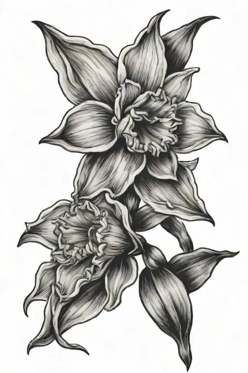 daffodil for men tattoo design idea