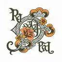 raj name with unique tattoo design idea