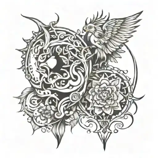 1972 and 2006 mix  tattoo design idea