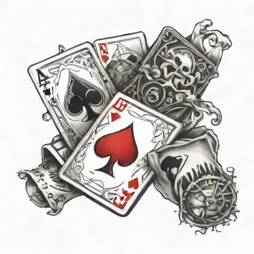 ace cards fan out tattoo design idea