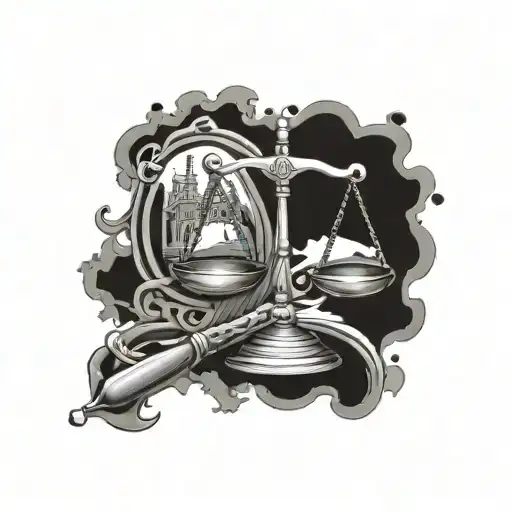 scales of justice with Ohio State buckeyes tattoo design idea