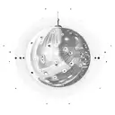 Saturn shaped like a disco ball tattoo design idea