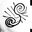 linear, art, fibonacci, bohemian tattoo design idea