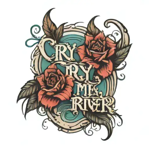 cry me a river quote written tattoo design idea