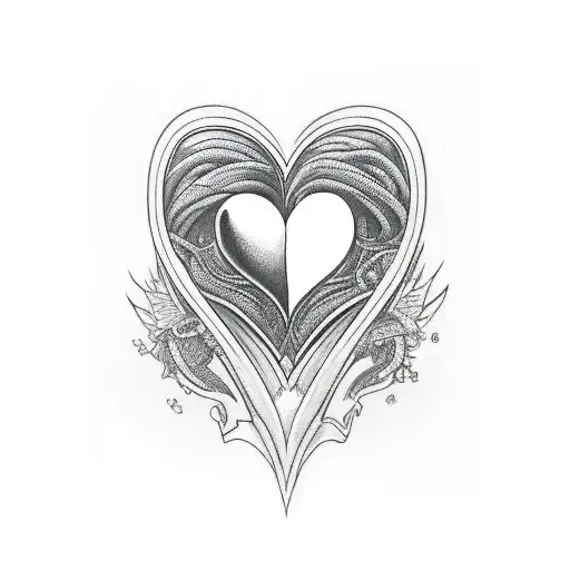 twin flames and heart forever tattoo design idea