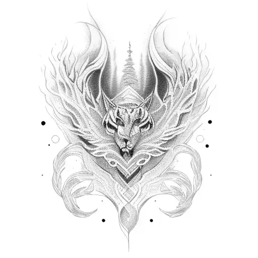 twin flames tattoo design idea