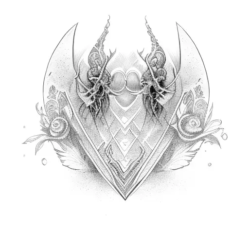 twin flame love tattoo design idea