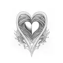 twin flames and heart forever tattoo design idea