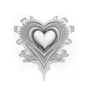 twin flames and heart forever tattoo design idea