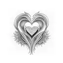 twin flames and heart forever tattoo design idea