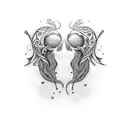 twin flame love tattoo design idea