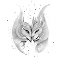 twin flame love tattoo design idea