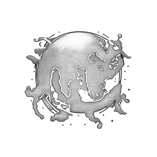 long narrow, world travel  tattoo design idea