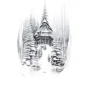 frozen lake tattoo design idea