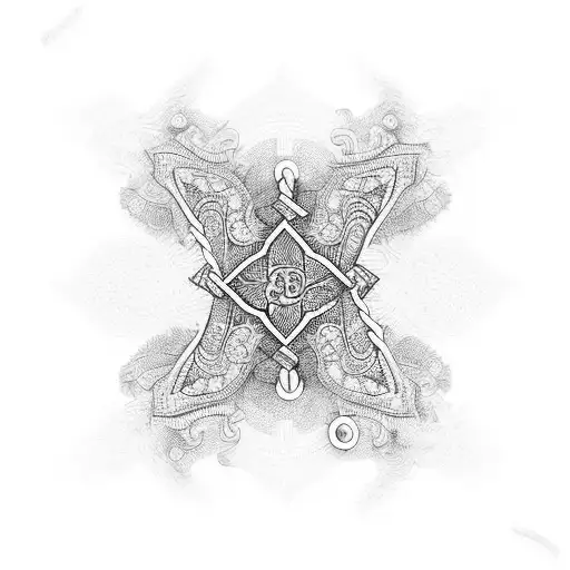 Handcuff with intricate patterns tattoo design idea