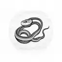 A tattoo of a snake wrapped around a movie reel, in dotwork style tattoo design idea