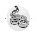 A tattoo of a snake wrapped around a movie reel, in dotwork style tattoo design idea