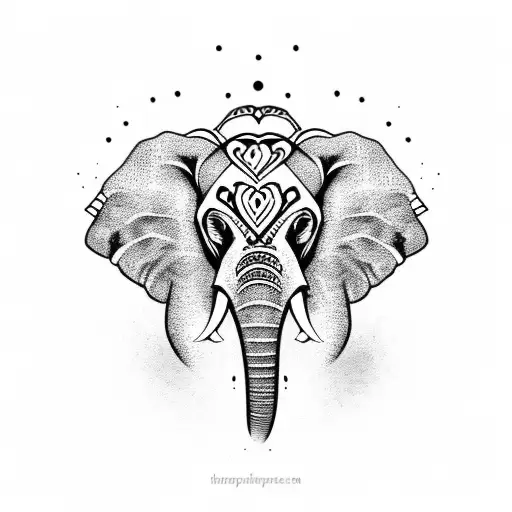 Elephant tattoo ornamented with maori style Vector Image-tiepthilienket.edu.vn