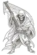 Grim reaper with guns  tattoo design idea