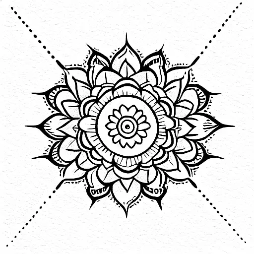 small mandala flower tattoo design idea
