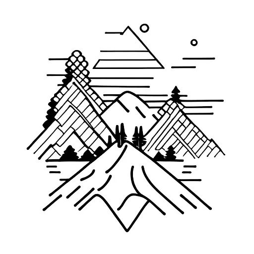 mountain beach israel tattoo design idea