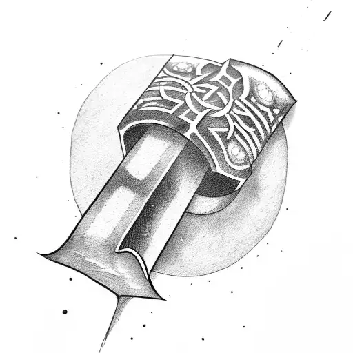 Thors hammer tattoo design idea