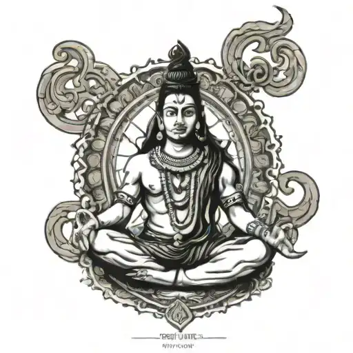 Lord shiva and shiva mantra written tattoo design idea