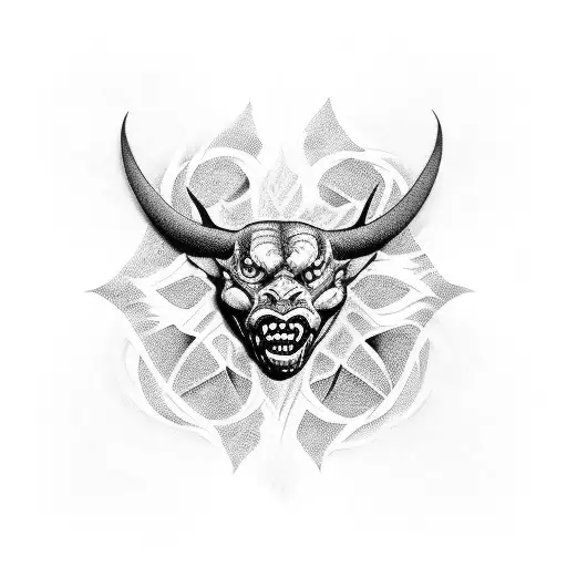 Manchester United devil in a realistic form  tattoo design idea