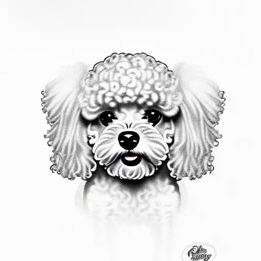 toy poodle tattoo design idea