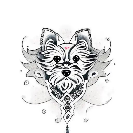 toy poodle tattoo design idea