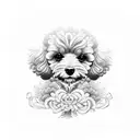 toy poodle tattoo design idea