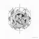 letter b and p  tattoo design idea