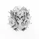 letter b and p  tattoo design idea