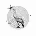 crane tattoo design idea