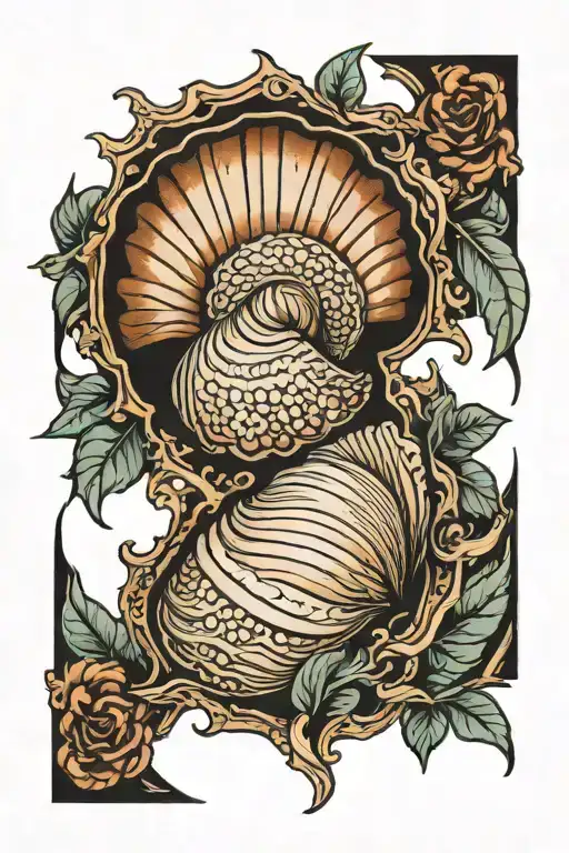sea shell tattoo design idea