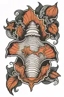 sea shell tattoo design idea