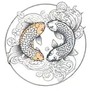 koi fish yin yang tattoo design idea