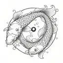 koi fish yin yang tattoo design idea