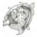 koi fish yin yang tattoo design idea