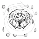 bernese mountain dog sleeping tattoo design idea