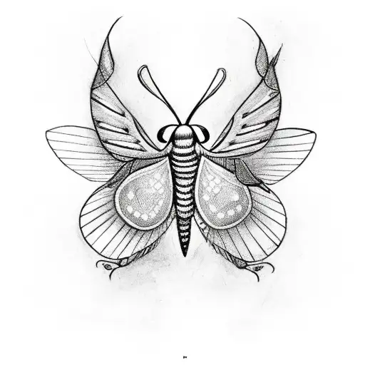A moth with Taylor Swift lyrics as its wings, surrounded by musical notes tattoo design idea