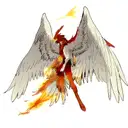 Phoenix rising from ashes tattoo design idea