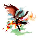 Phoenix rising from ashes tattoo design idea