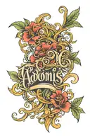 Adonis name written tattoo design idea
